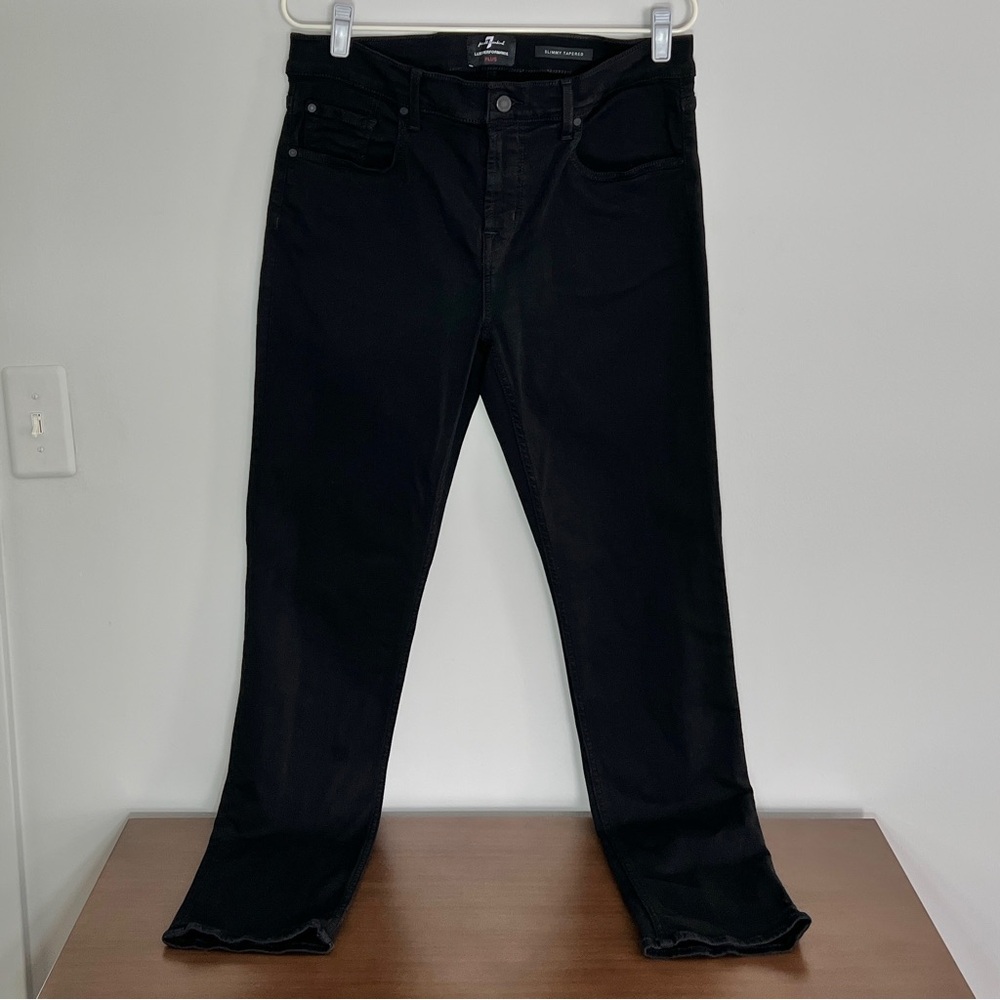 7 For All Mankind Slimmy Tapered Jeans – Black, 34